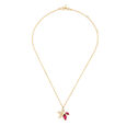 Mia by Tanishq 18KT Yellow Gold Necklace for Women with Diamond and Precious Stone Set Flower Petals Design,,hi-res 