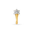 18KT Yellow Gold Diamond Nose Pin With Floral Design,,hi-res 