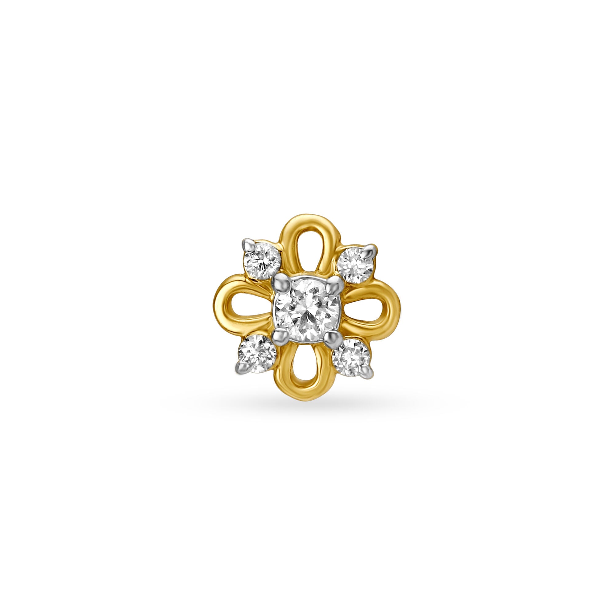 Buy Mia by Tanishq 18KT Yellow Gold Diamond Nose Pin at Best Price ...
