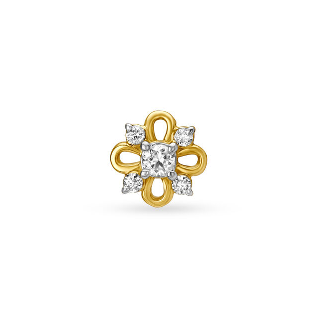 Mia by Tanishq 18KT Yellow Gold Diamond Nose Pin,,hi-res 