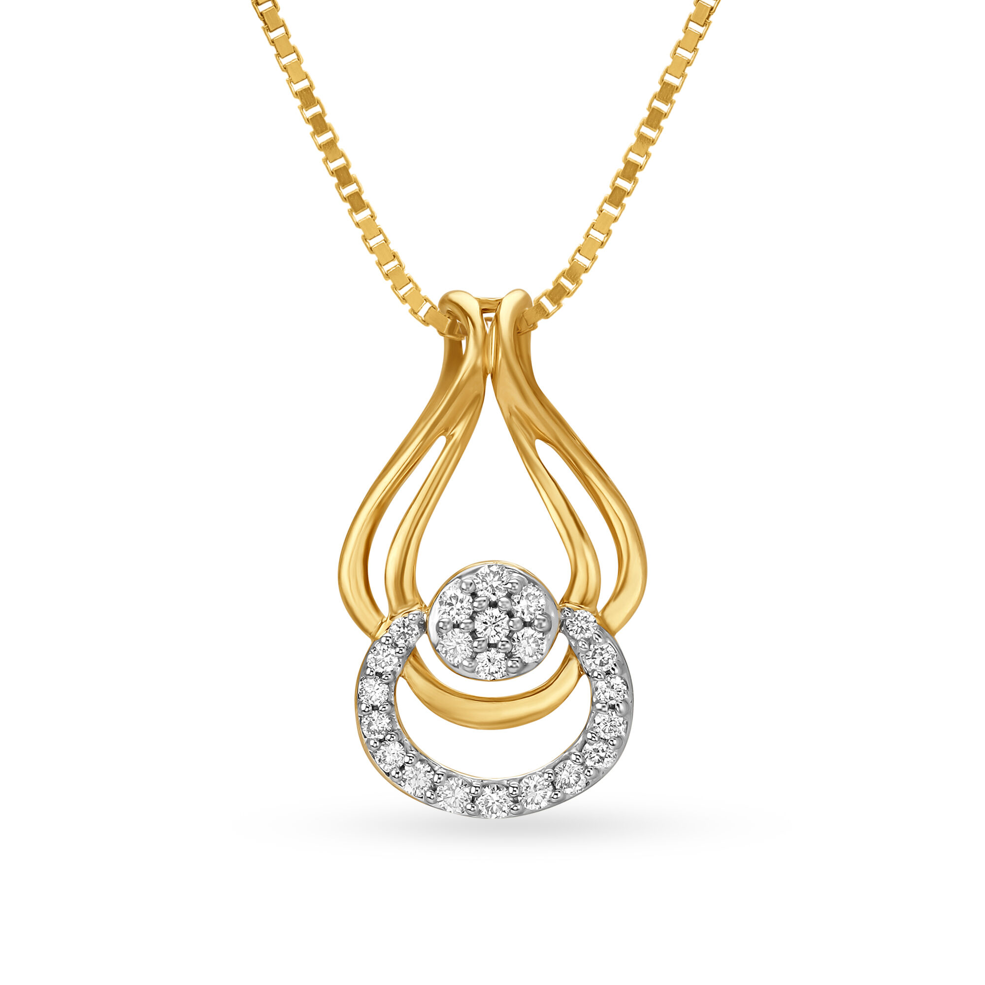 Buy Mia by Tanishq 18KT Yellow Gold Diamond Pendant at Best Price Tanishq UAE