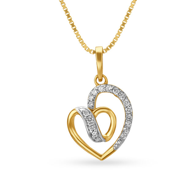 14kt Yellow Gold Diamond Pendant 