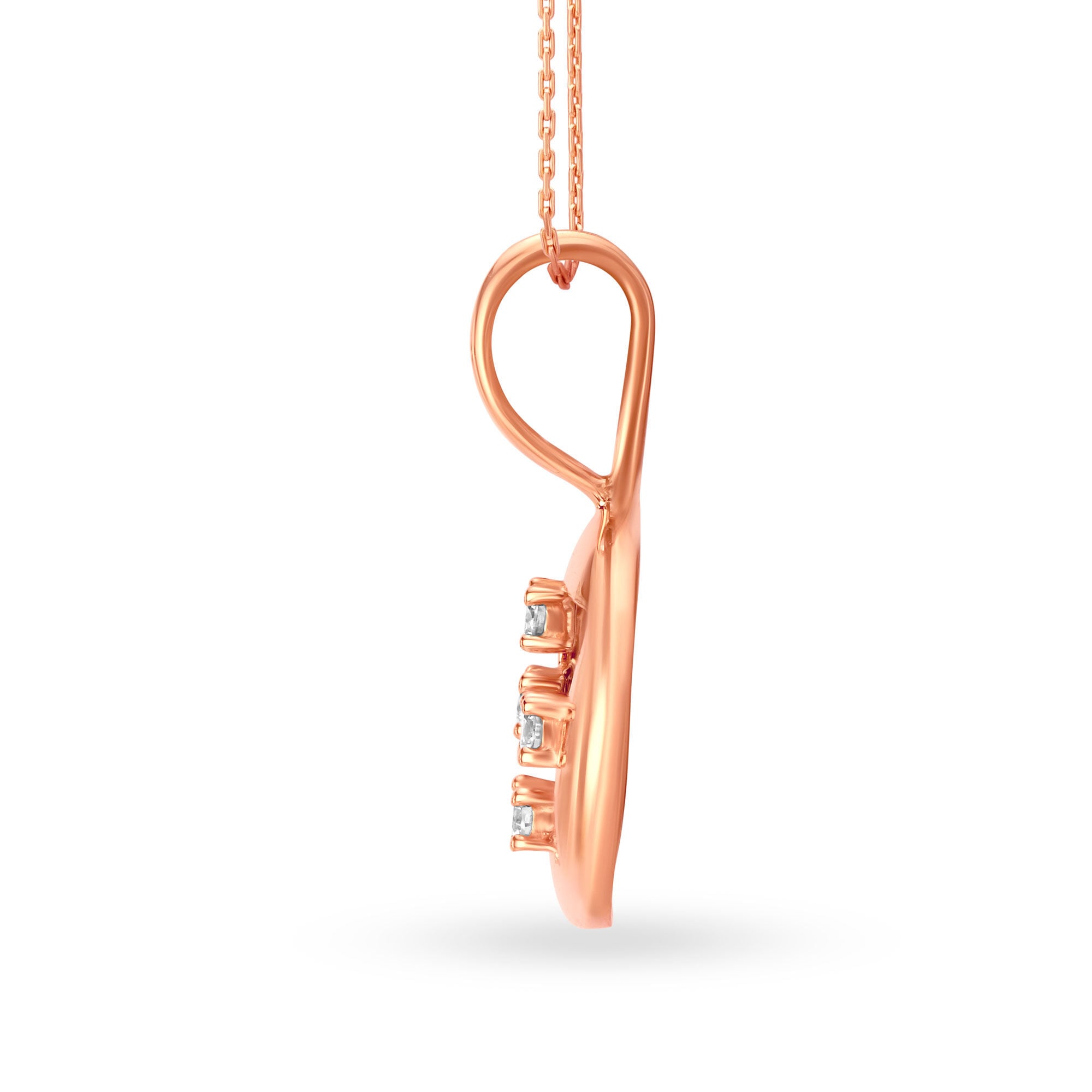 Mia Sterling Silver Pendant with Rose Gold Bail