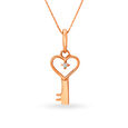 Mia by Tanishq 18KT Rose Gold Key Pendant 