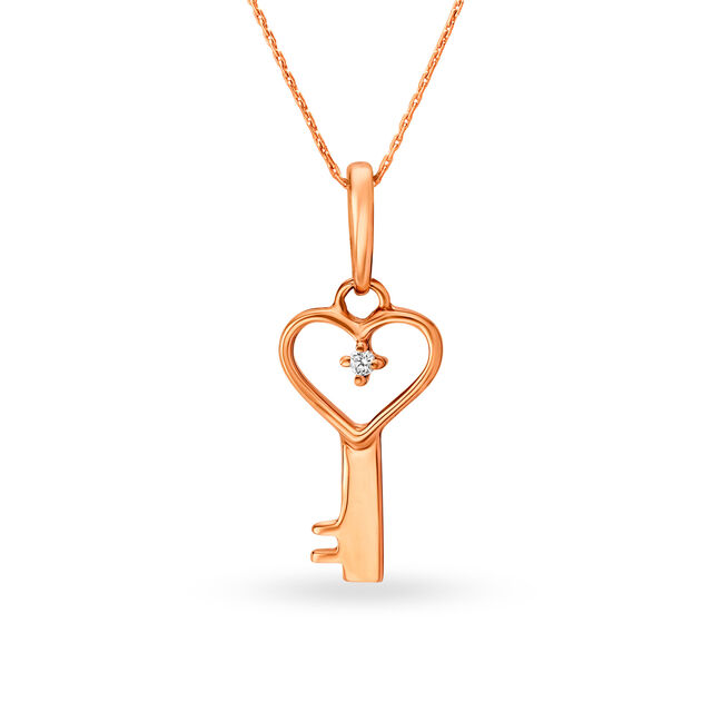 Mia by Tanishq 18KT Rose Gold Key Pendant 