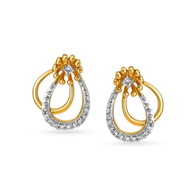 Mia by Tanishq 18KT Yellow Gold Diamond Stud Earrings