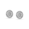 18KT White Gold Diamond Stud Earrings 
