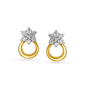 18KT Yellow Gold Diamond Stud Earrings