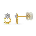 18KT Yellow Gold Diamond Stud Earrings 2