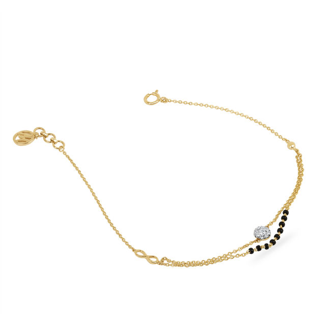 18KT Yellow Gold Two-As-One Mangalsutra Bracelet,,hi-res 2