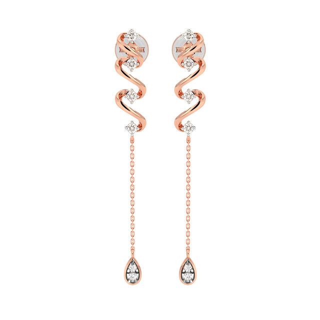 Coils Of Grace Rose Gold Drop Earrings 