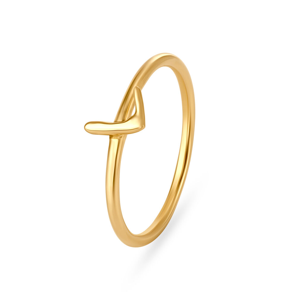 Buy Letter L 18KT Yellow Gold Initial Ring at Best Price Tanishq UAE