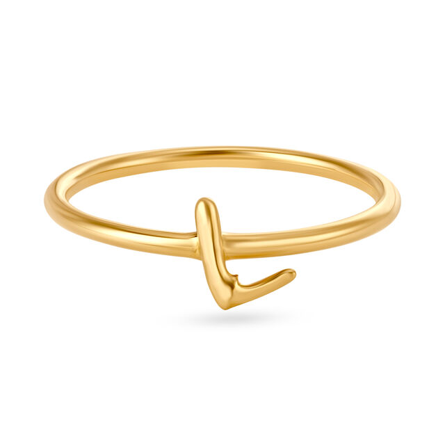 Letter L 18KT Yellow Gold Initial Ring,,hi-res 2