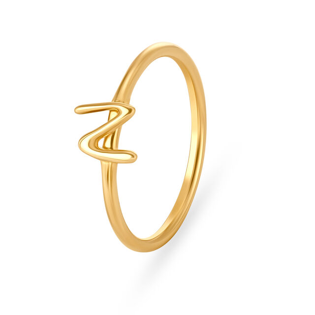 Letter N 18KT Yellow Gold Initial Ring,,hi-res 