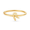 Letter R 18KT Yellow Gold Initial Ring,,hi-res 2