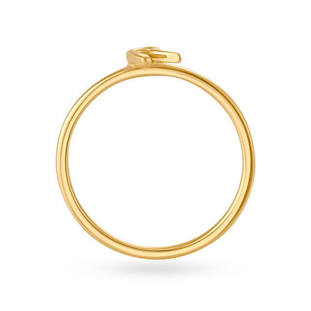 Letter R 18KT Yellow Gold Initial Ring,,hi-res 4