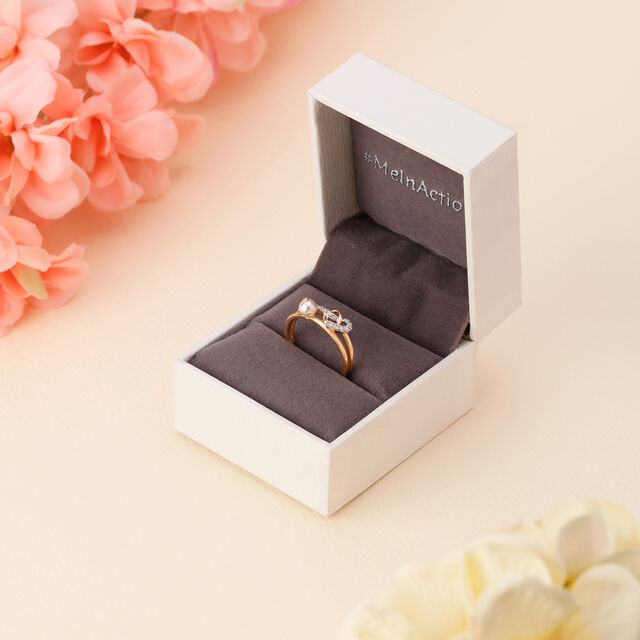 Cupid'S Pearl Yellow Gold Finger Ring,,hi-res 