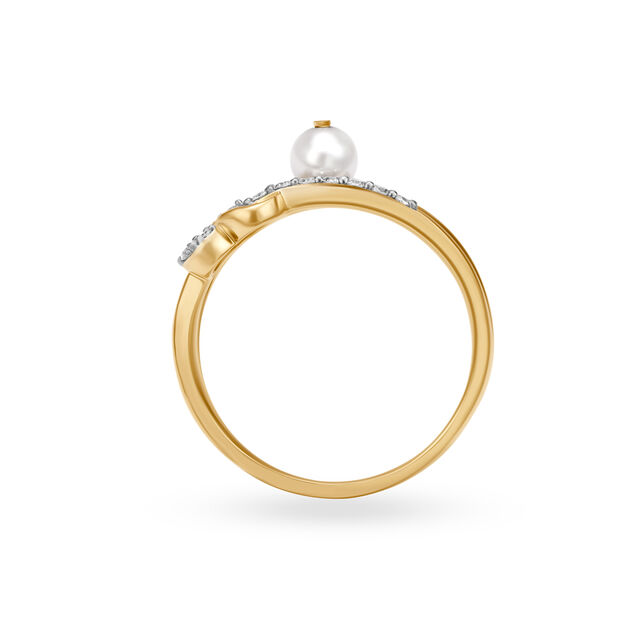 Cupid'S Pearl Yellow Gold Finger Ring,,hi-res 4