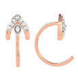 Diamond Spearhead Rose Gold Diamond Stud Earrings 