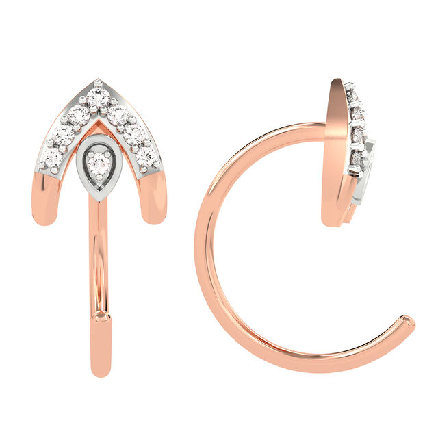 Diamond Spearhead Rose Gold Diamond Stud Earrings 