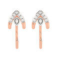 Diamond Spearhead Rose Gold Diamond Stud Earrings 2