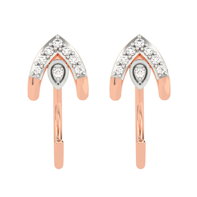 Diamond Spearhead Rose Gold Diamond Stud Earrings 2