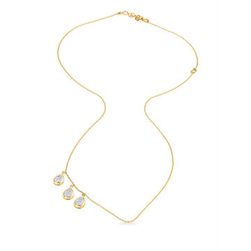 18KT Yellow Gold Moon Drops Diamond Station Necklace
