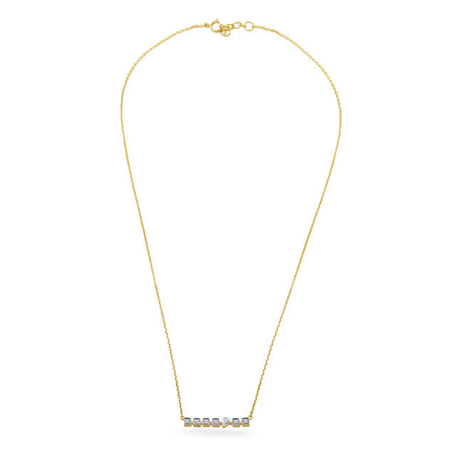 18KT Yellow Gold Morse Code Necklace,,hi-res 