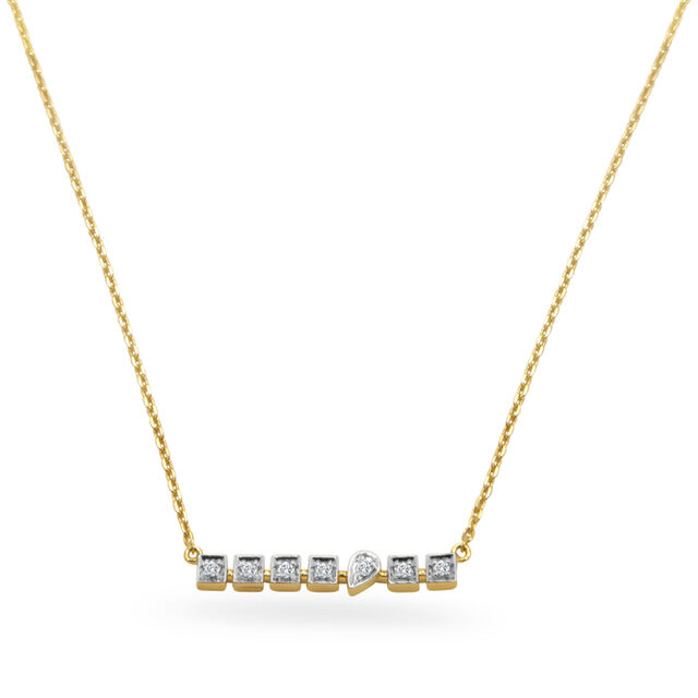 18KT Yellow Gold Morse Code Necklace,,hi-res 2