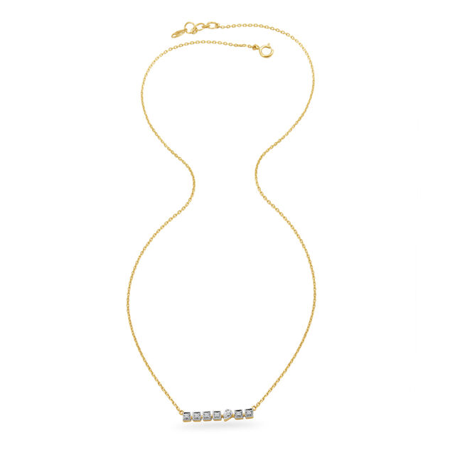 18KT Yellow Gold Morse Code Necklace,,hi-res 3