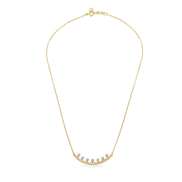 18KT Yellow-White Gold Blooming Bud Necklace,,hi-res 
