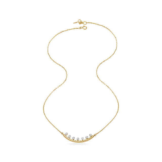 18KT Yellow-White Gold Blooming Bud Necklace,,hi-res 3