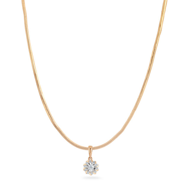 Mia by Tanishq 14KT White and Rose Gold Diamond Pendant 