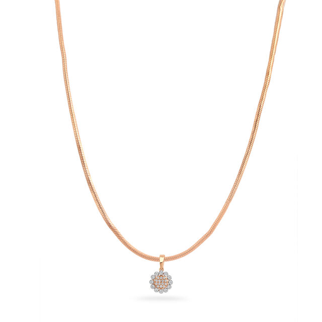 Mia by Tanishq 14KT White-Rose Gold Eternal Flower Diamond Pendant 