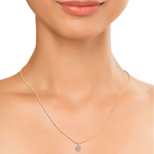 18KT White-Rose Gold The Eternal Flower Diamond Pendant 3