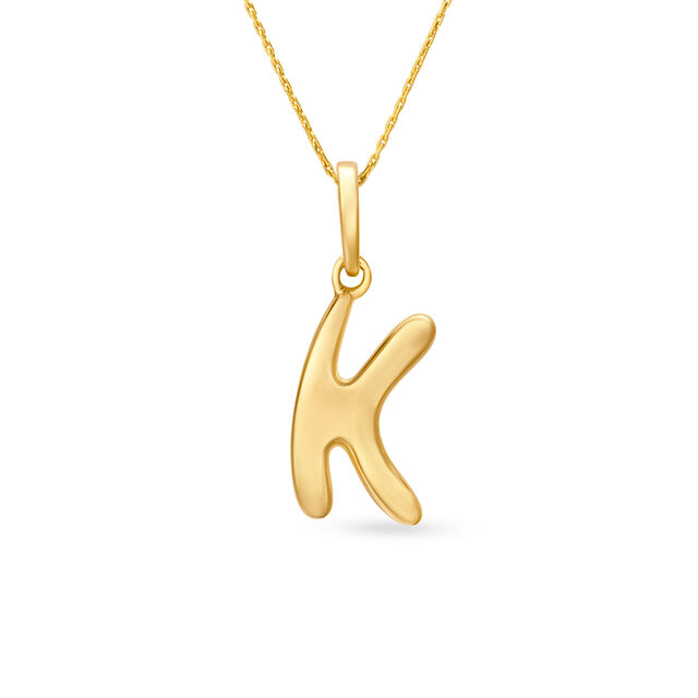 Letter Perfect 'K' Gold Pendant,,hi-res 