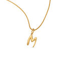 Letter Perfect 'M' Gold Pendant,,hi-res 2