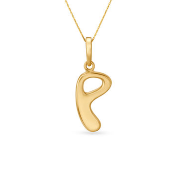 Letter Perfect 'P' Gold Pendant
