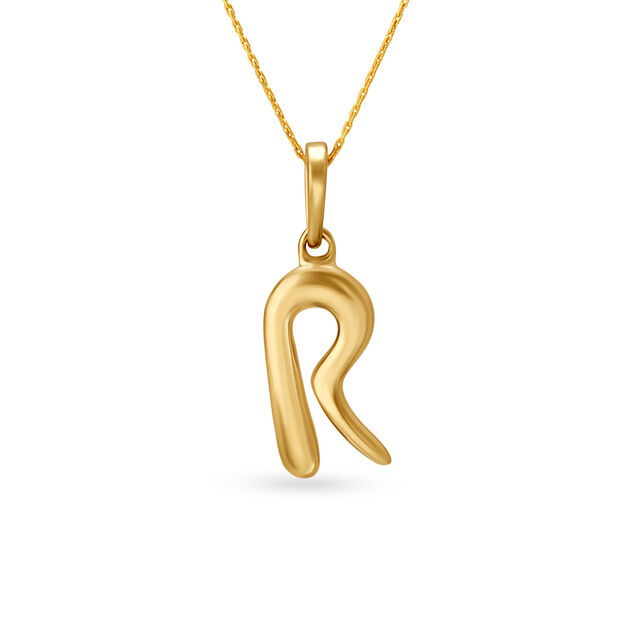 Letter Perfect 'R' Gold Pendant,,hi-res 