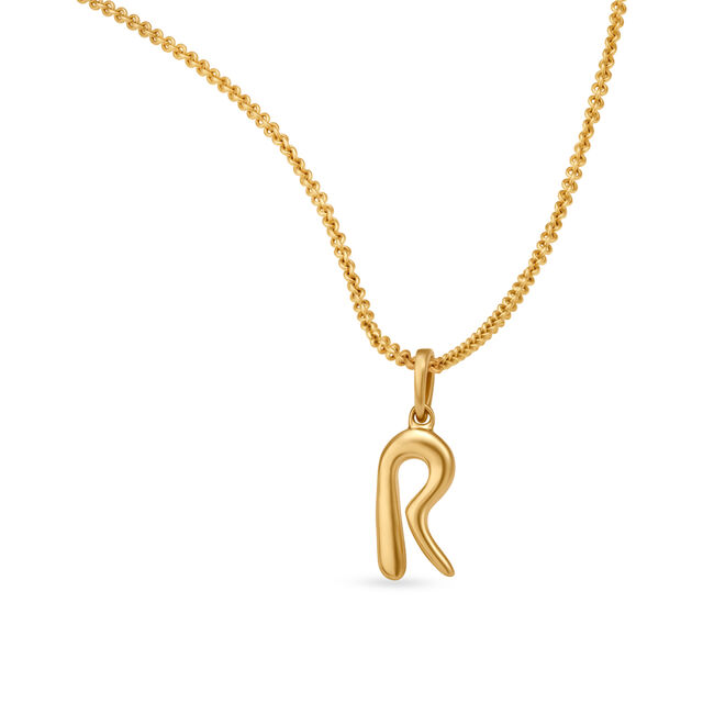 Letter Perfect 'R' Gold Pendant,,hi-res 2