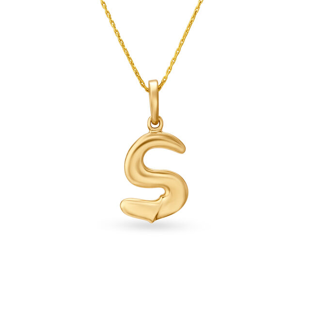 Letter Perfect 'S' Gold Pendant,,hi-res 