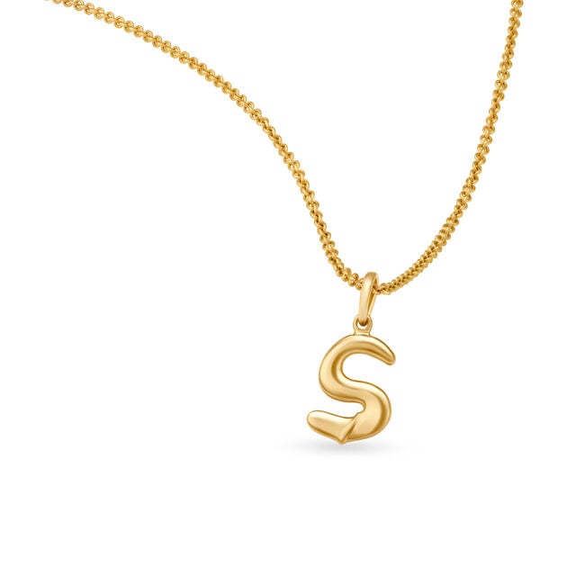 Letter Perfect 'S' Gold Pendant,,hi-res 2