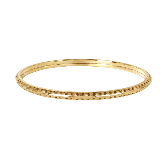 18KT Yellow Gold Pie Crust Bangle,,hi-res 