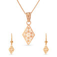18KT Gold Hoop Earrings & Pendant Set For Your Precious One,,hi-res 