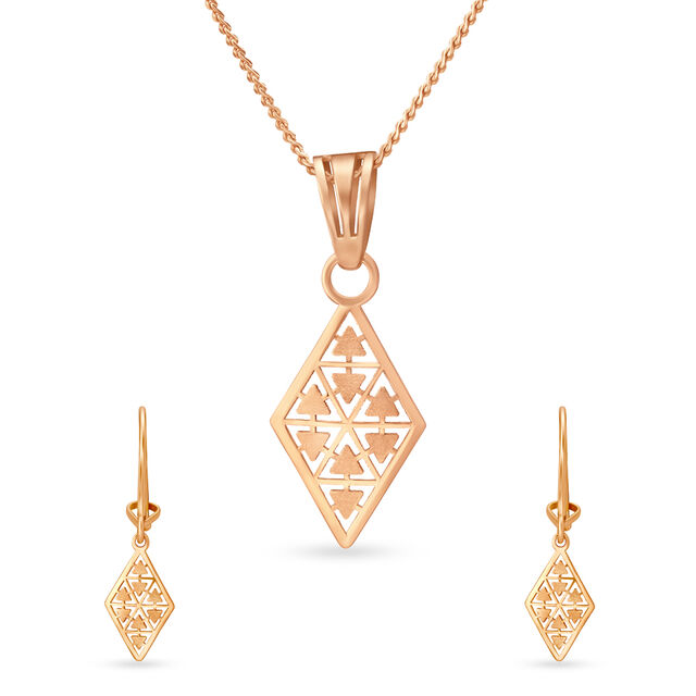 18KT Gold Hoop Earrings & Pendant Set For Your Precious One,,hi-res 