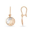 18KT White-Rose Gold Delicate Hoop Earrings & Pendant Set For Daily Wear,,hi-res 2