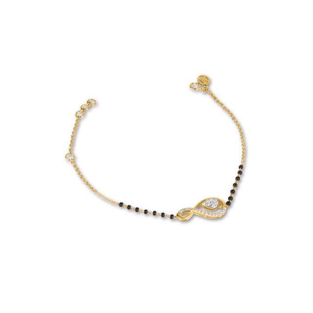 18KT Yellow Gold Scintillating Mangalsutra Bracelet for the Stunning Bride 