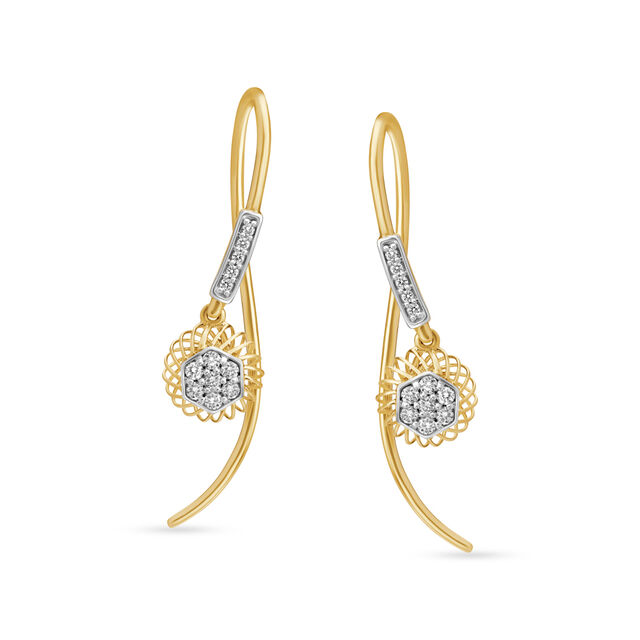 18KT Yellow Gold Diamond Drop Earrings To Tell Your Story 