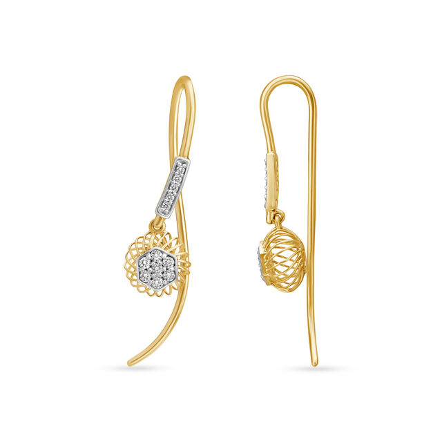 18KT Yellow Gold Diamond Drop Earrings To Tell Your Story 2