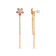 18KT Yellow Gold Elegant Floral Drop Earrings For The Minimalists 2